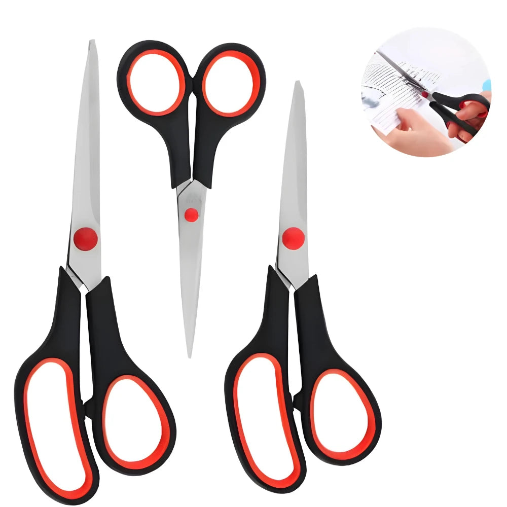 Kit com 3 tesouras de cabelo multifuncionais de aço inoxidável