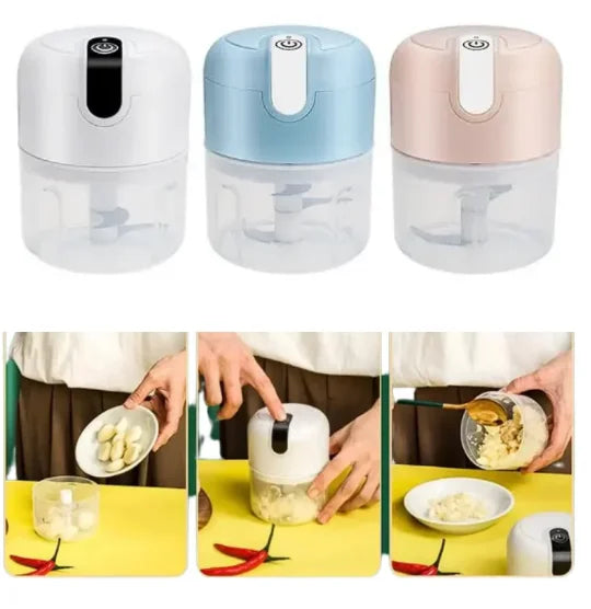 Mini Processador de Alimentos Elétrico Portátil 3 Lâminas USB 250 ml Bivolt
