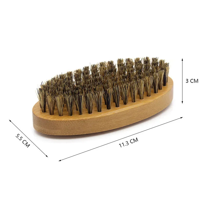 Escova de barba com cerdas de javali natural