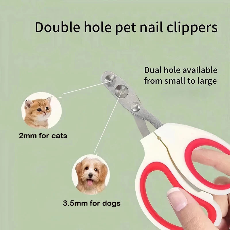 Cortador de unhas profissional para gatos e cachorros pequenos, aço inoxidável.